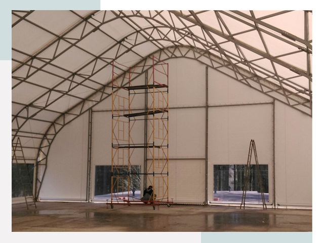 Шатровые ангары в Елизове